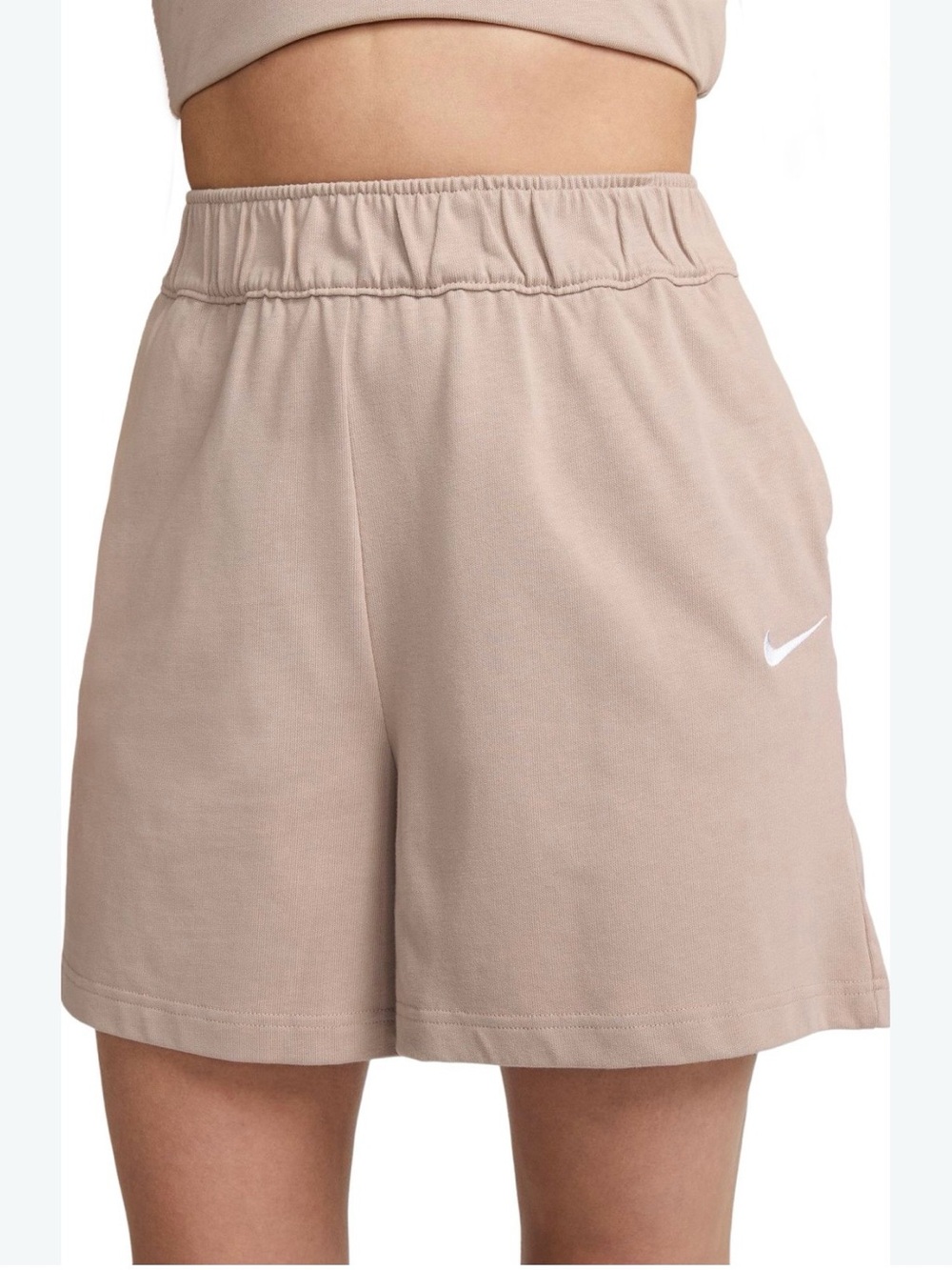 Nike Women's Athletic Jersey Shorts in Taupe Beige-size m